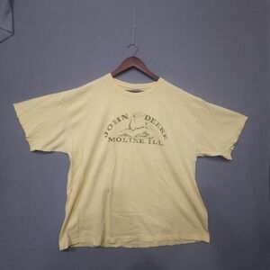 John Deere Moline,ILL Yellow District Threads Short Sleeve T-Shirt Mens Size 2XL